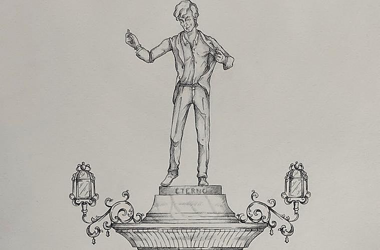 Boceto de la escultura de Bambino