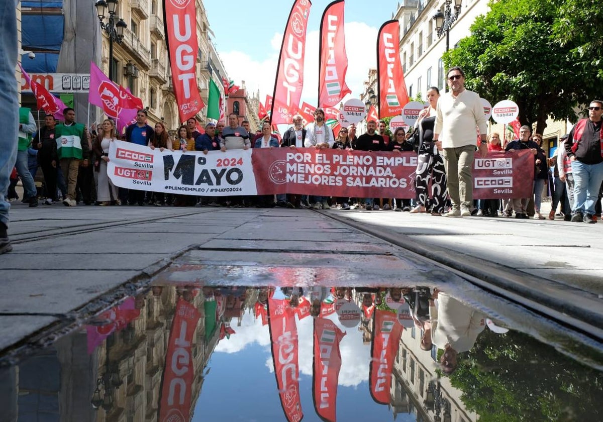 Manifestación por el 1 de Mayo celebrada en Sevilla