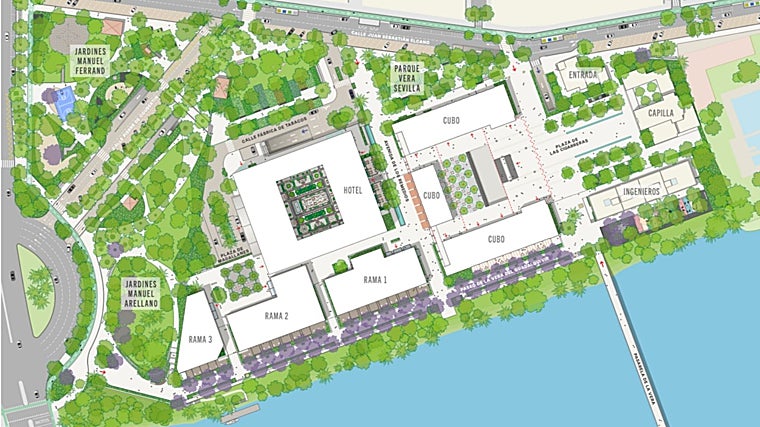 El plano que ha difundido KKH con las denominaciones de cada espacio del nuevo complejo