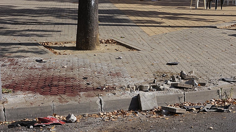 Restos de sangre en la avenida Victoria Domínguez Cerrato