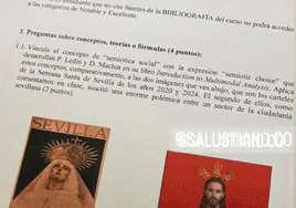 El cartel de Salustiano para la Semana Santa de Sevilla de 2024 llega a los exámenes de la universidad Ramón Llull de Cataluña