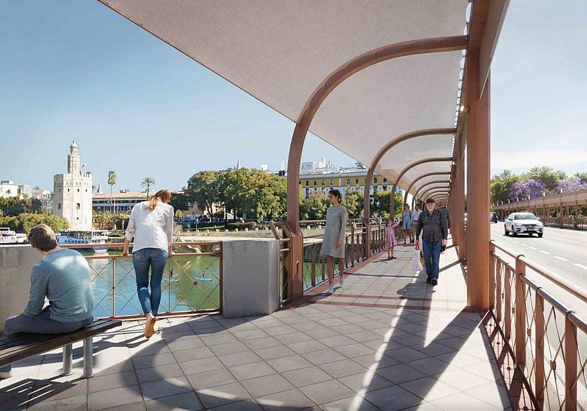 Una de las propuestas para el Puente de los Remedios es la instalación de una pérgola desde Plaza de Cuba hasta los Jardines del Cristina