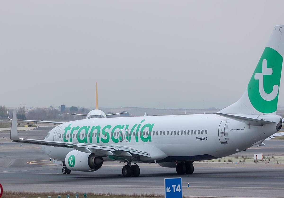 Un avión de la aerolínea Transavia