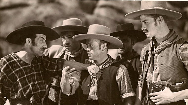 Los vaqueros Erasmo Pascual, Paco Bernal, el Chato Díaz y Conrado San Martín