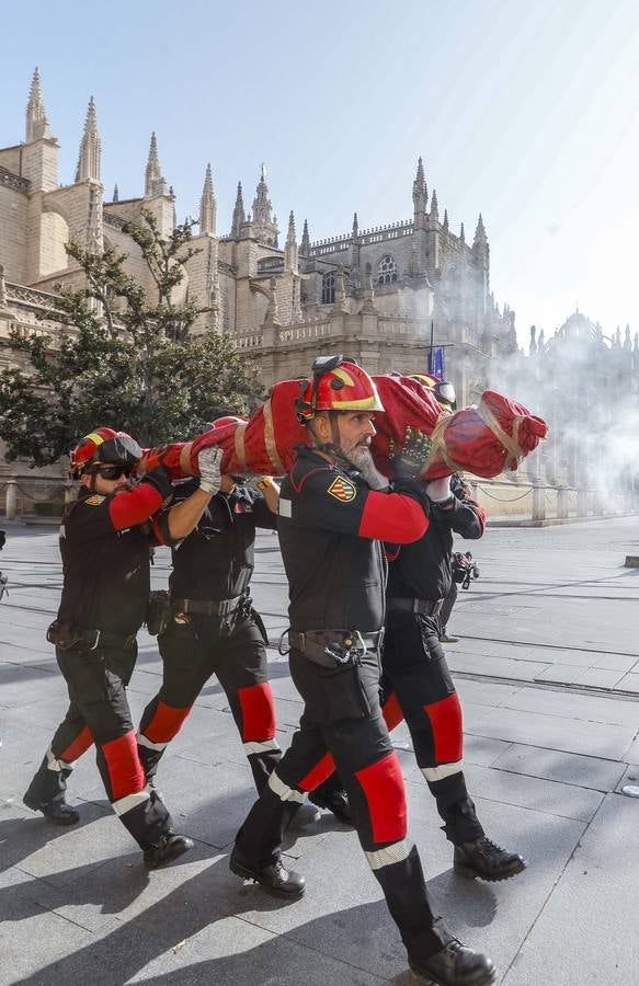 Simulacro de incendio en la Catedral a cargo del Batallón de Intervención en Emergencias II