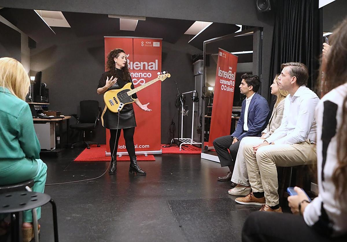 Rosario La Tremendita, en la presentación de su espectáculo 'Matancera', que se celebra este domingo en la Bienal
