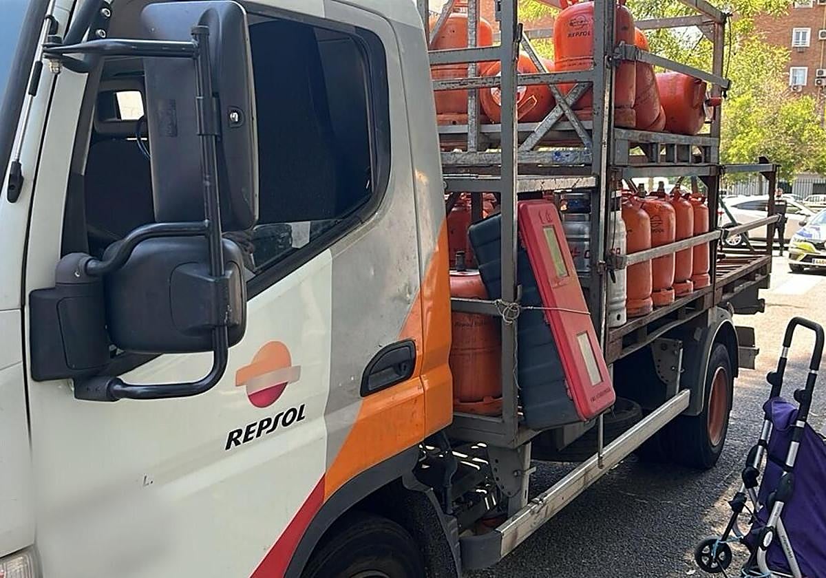 Imagen de archivo de un camión de bombonas