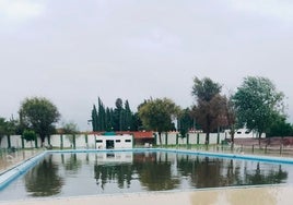 La piscina municipal de Los Palacios queda desbordada tras los 95 litros registrados en las últimas horas