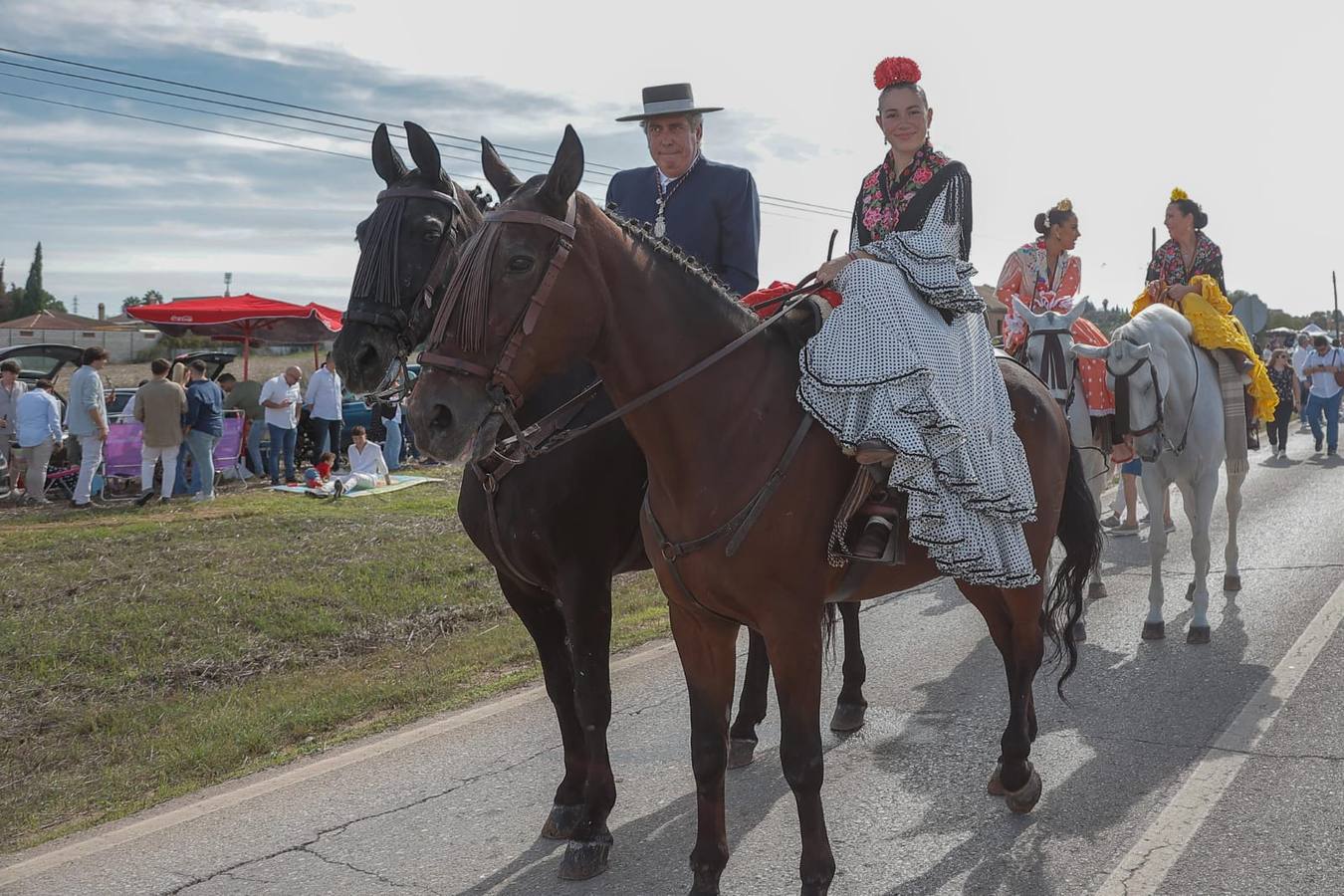 Uno de los momentos de la romería este domingo de la Virgen de Valme, acompañada de carrozas y fieles