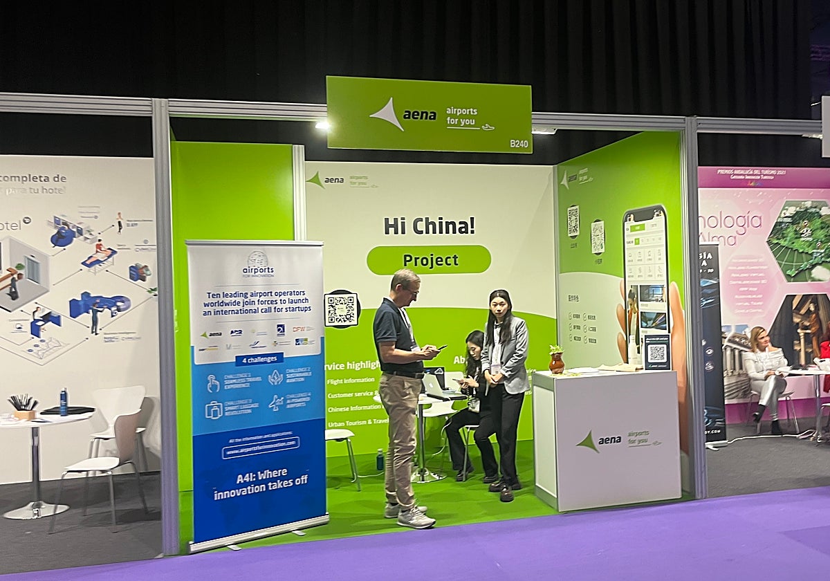 Stand de Aena, ayer miércoles, en el TIS en Sevilla