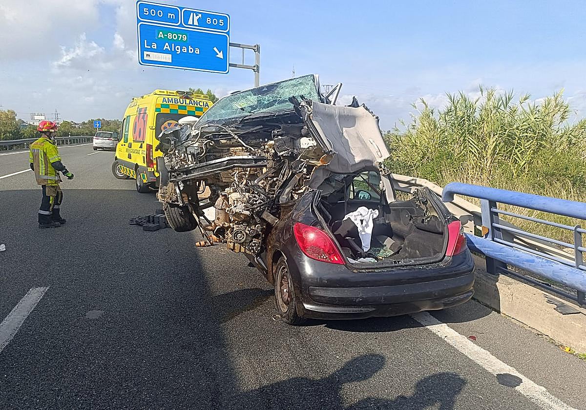 Imagen del accidente que le ha costado la vida a dos personas en la A-66