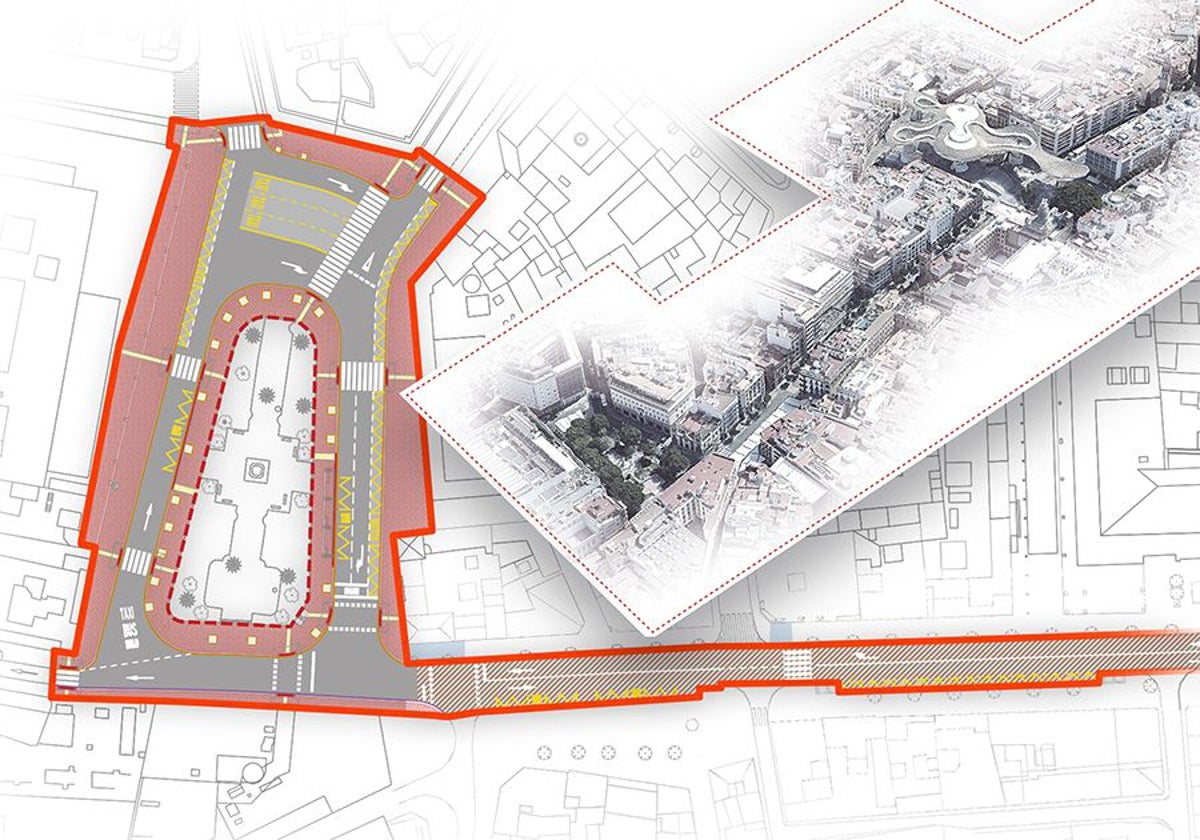 Detalle del plan de obras para la plaza del Duque y la Campana