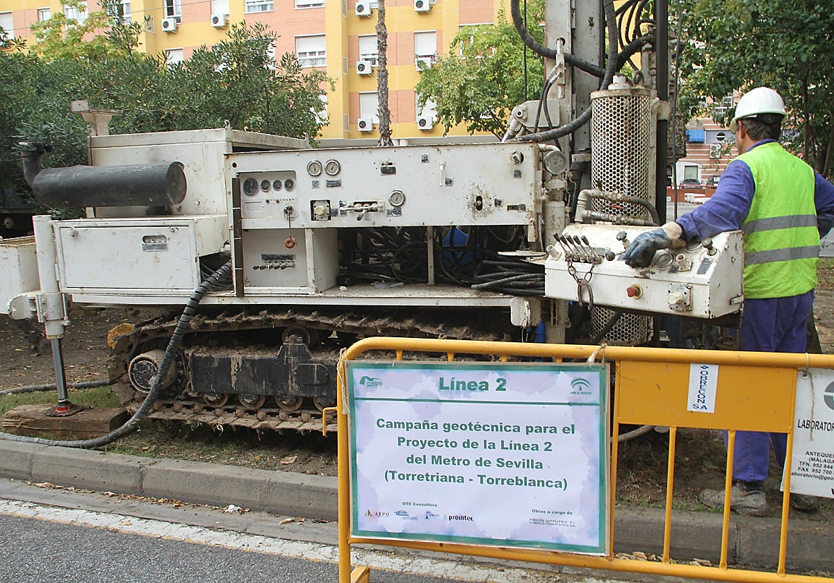 Los trabajos de geotecnia de la Línea 2 del metro de Sevilla
