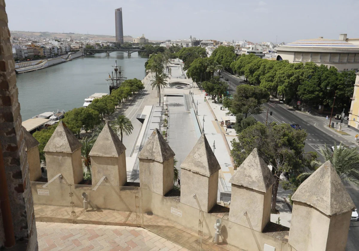 Vista del Paseo Colón desde la Torre del Oro