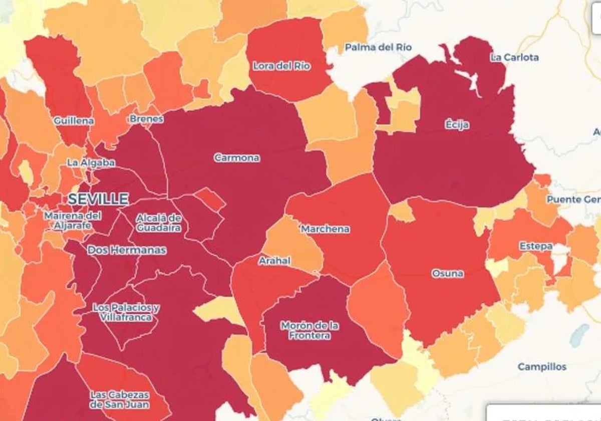 Varios de los municipios de la provincia de Sevilla