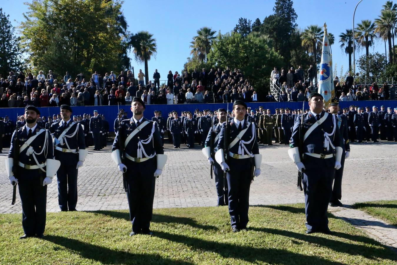 Un momento del acto militar celebrado este martes en el Acuartelamiento Aéreo de Tablada