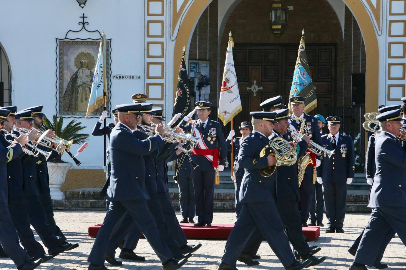 Un momento del acto militar celebrado este martes en el Acuartelamiento Aéreo de Tablada