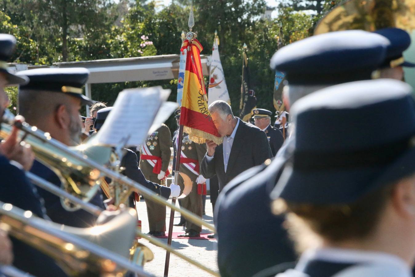 Un momento del acto militar celebrado este martes en el Acuartelamiento Aéreo de Tablada