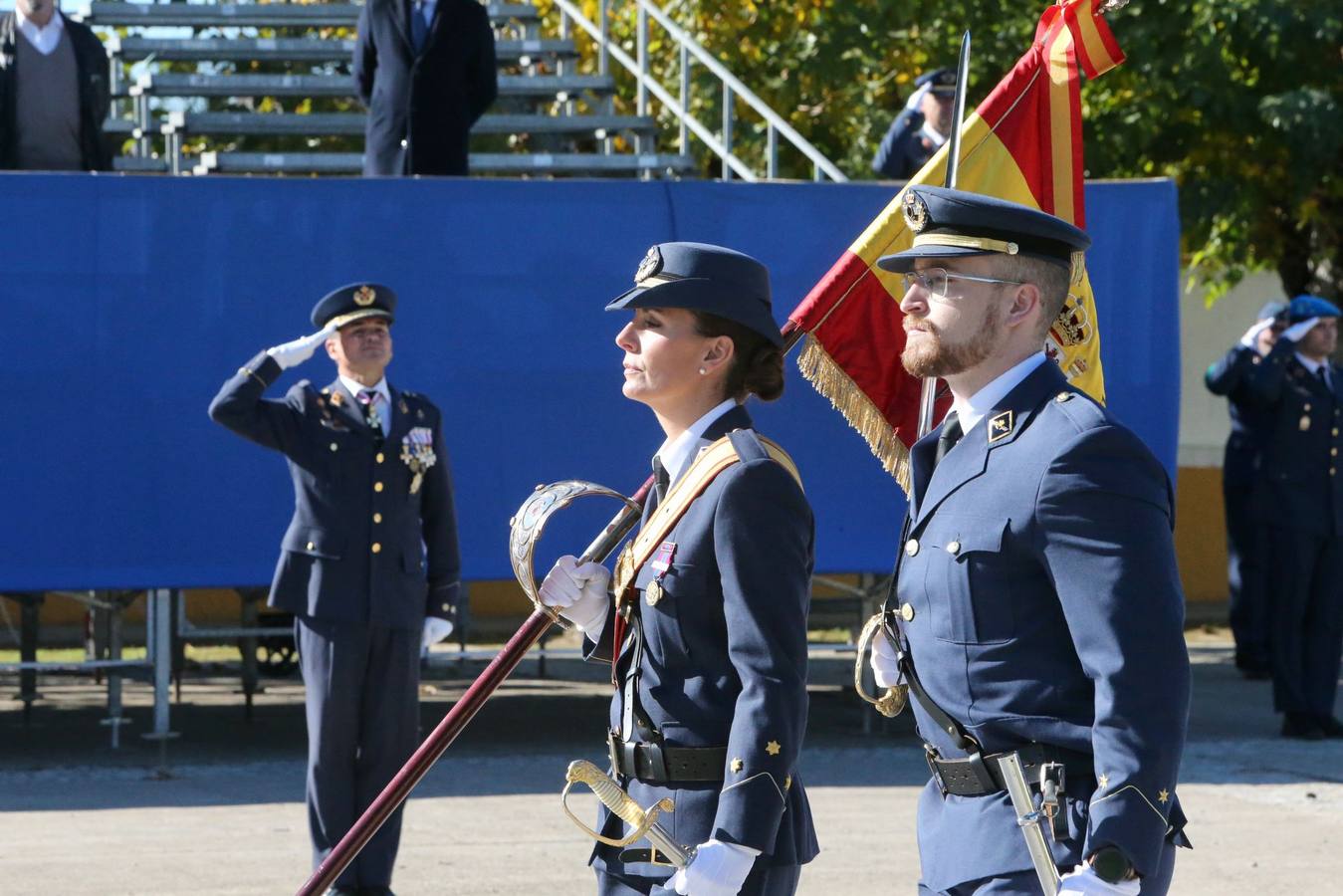 Un momento del acto militar celebrado este martes en el Acuartelamiento Aéreo de Tablada