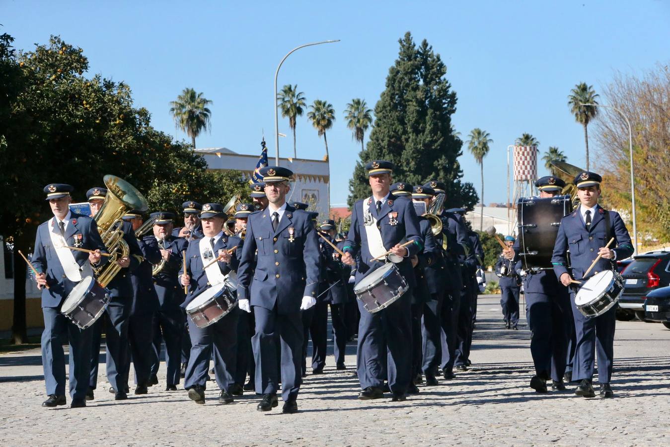 Un momento del acto militar celebrado este martes en el Acuartelamiento Aéreo de Tablada