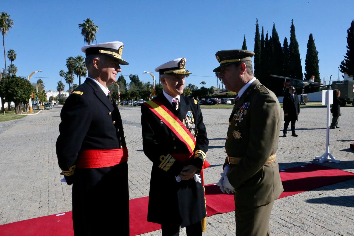 Un momento del acto militar celebrado este martes en el Acuartelamiento Aéreo de Tablada