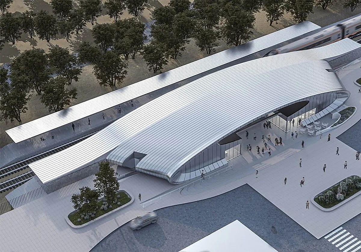 Imagen en realidad virtual del proyecto de estación para la localidad nazarena