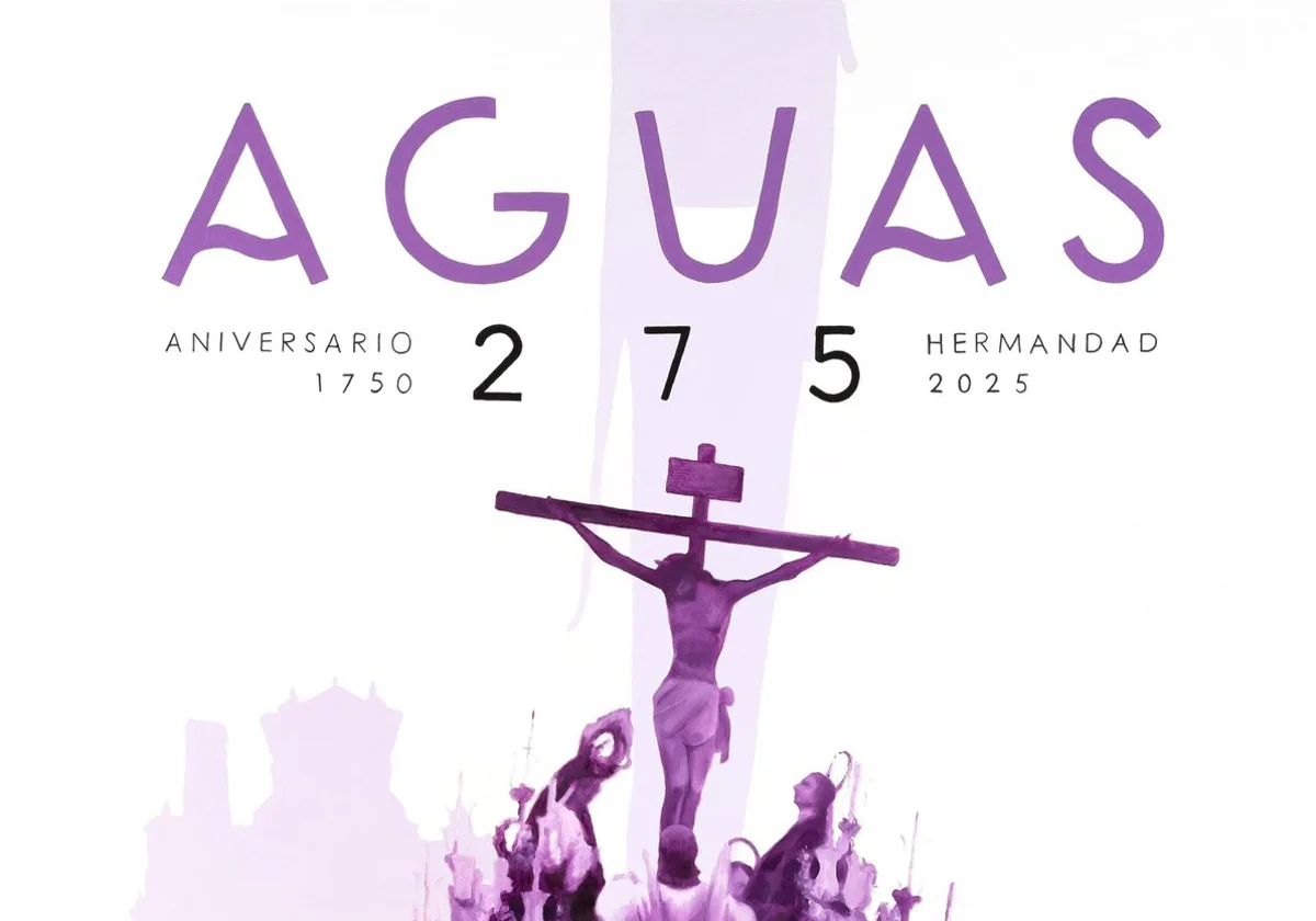 Detalle del cartel del 275 aniversario de Las Aguas