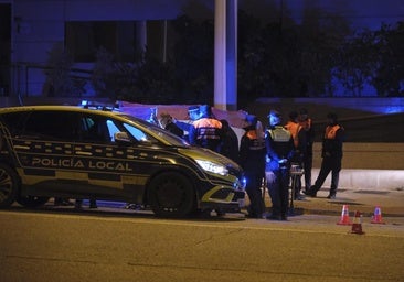 La Policía en el lugar del accidente