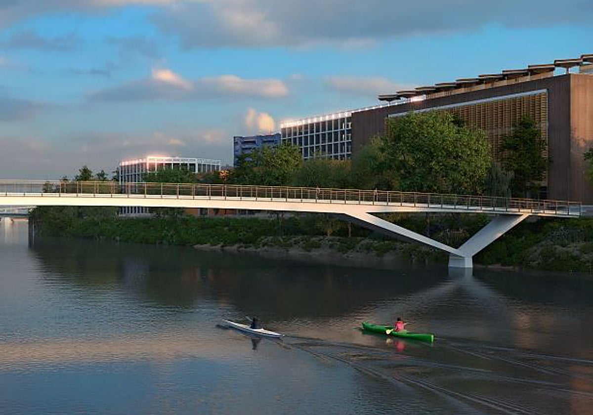 Diseño de la pasarela peatonal que unirá el complejo de Altadis con el entorno del Palacio de San Telmo