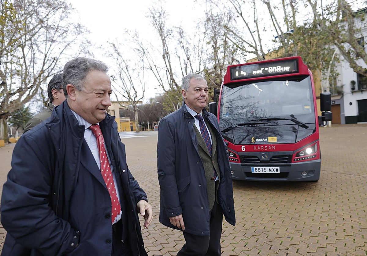 El alcalde de Sevilla, José Luis Sanz, en la presentación de la línea C5 en la Alameda