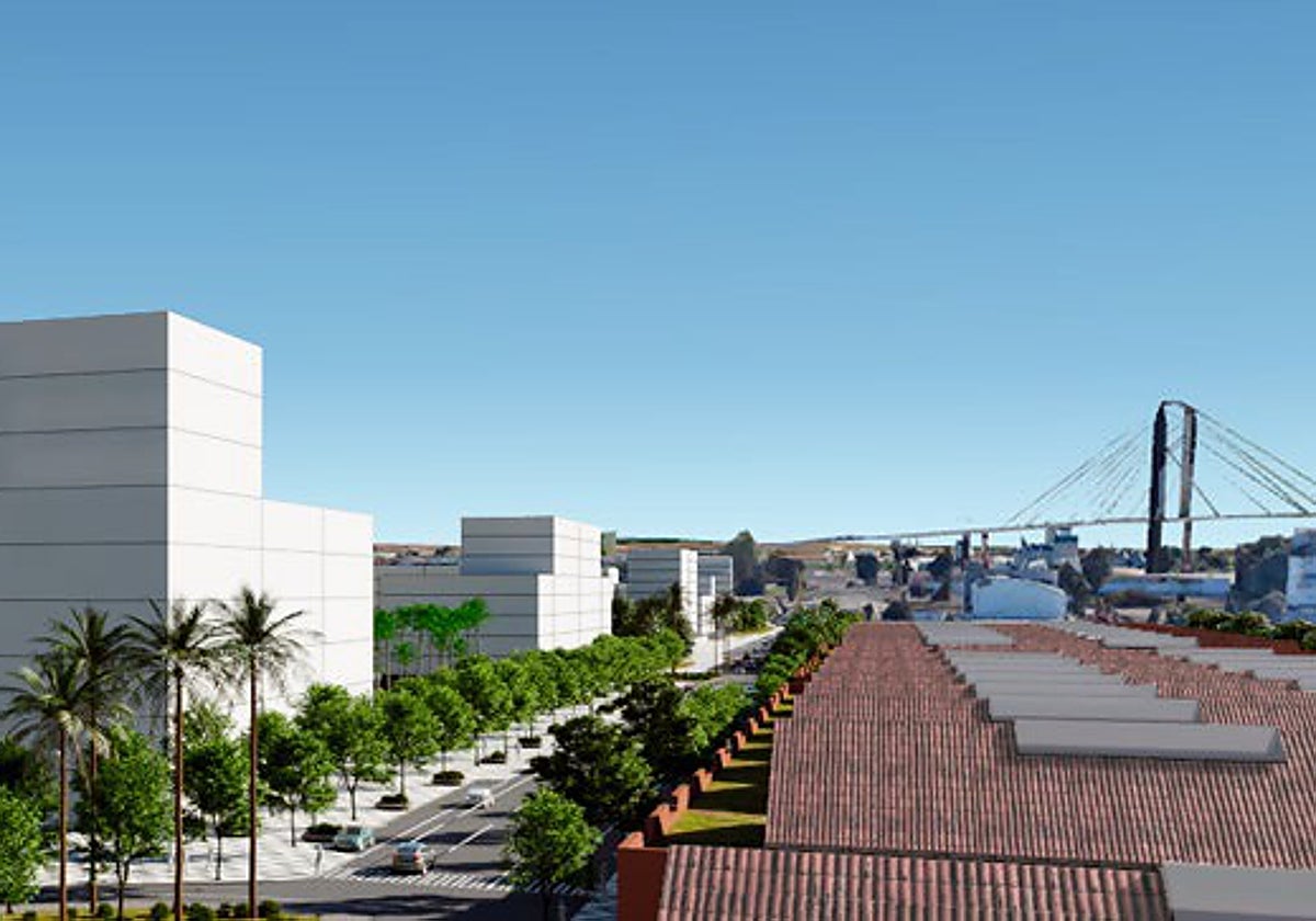 Recreación del futuro barrio del Puerto de Sevilla