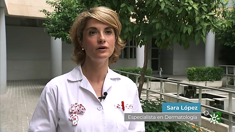 La dermatóloga Sara López, en el programa 'Salud al día', hablando sobre las propiedades del aloe vera