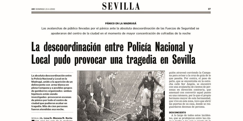 Así contó ABC... los incidentes de la Madrugada de Sevilla del año 2000