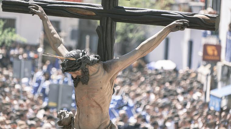 El Cristo de la Buena Muerte, de la Hiniesta, en el Domingo de Ramos de 2023