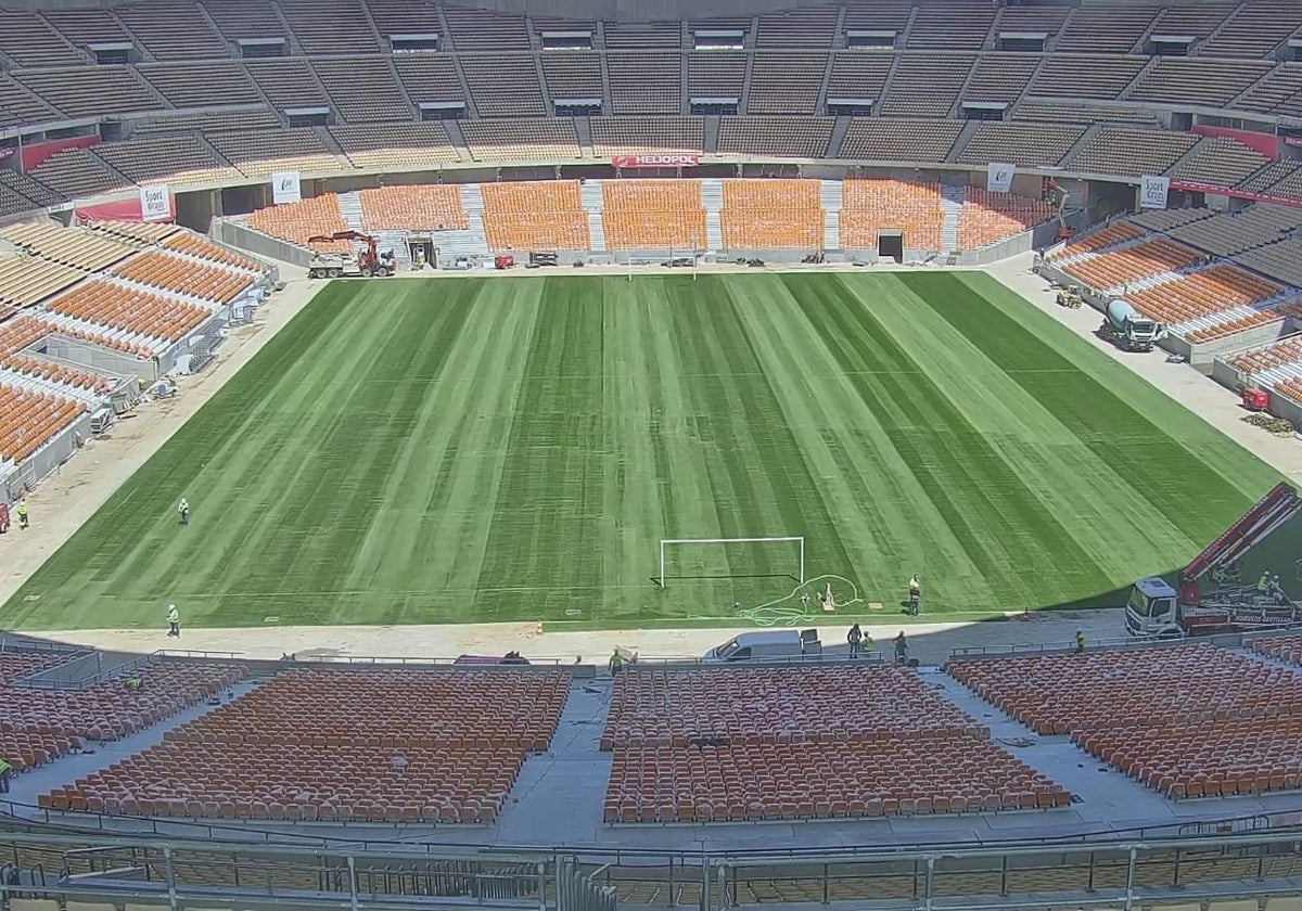 Estado en el que se encuentra el estadio de la Cartuja tras las obras de ampliación