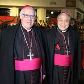 Jose Angel Saiz Meneses, arzobispo de Sevilla, y el Nuncio Apostolico en España , Monseñor Bernardito Auza