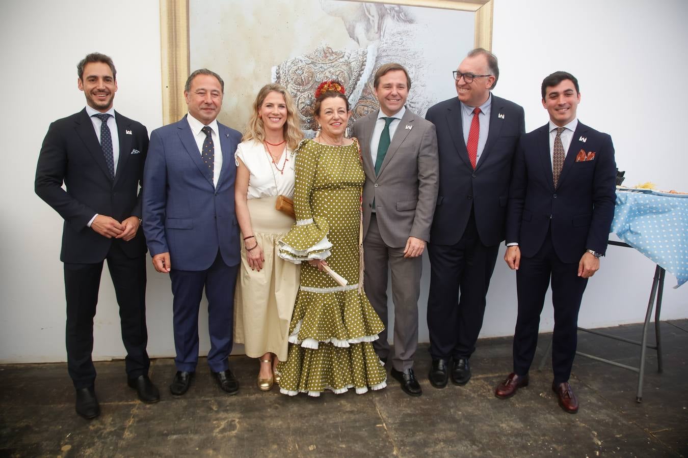  Agustín Aguilera, Ricardo Sánchez, Ana Mestre, María del Carmen Castillo, Antonio Repullo, Arturo Bernal, José Carlos García, en la recepción del Partido Popular