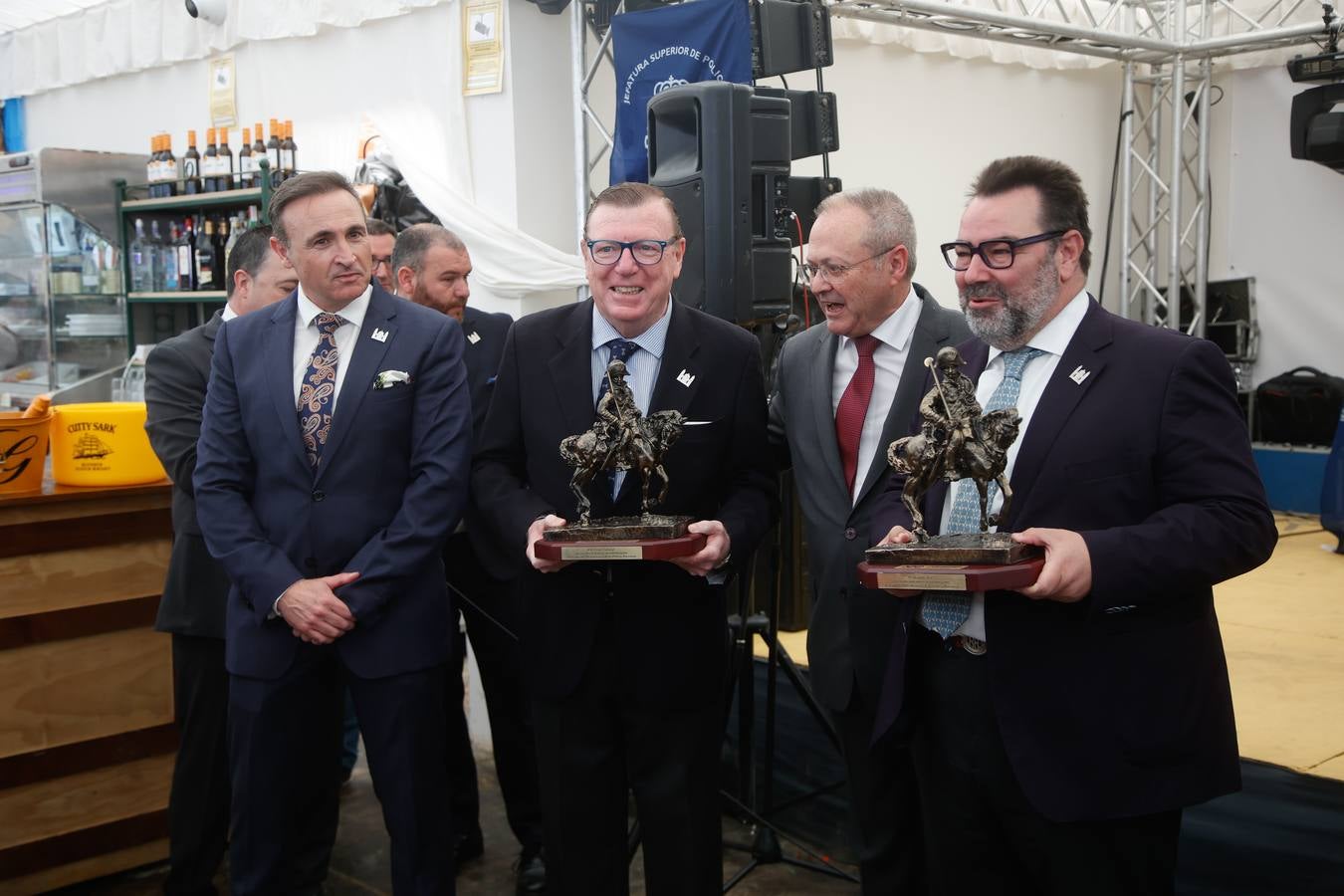 Recepción de la Policía Nacional. Ernesto López, César Cadaval, Andrés Martin Garrido y Rafa almarcha