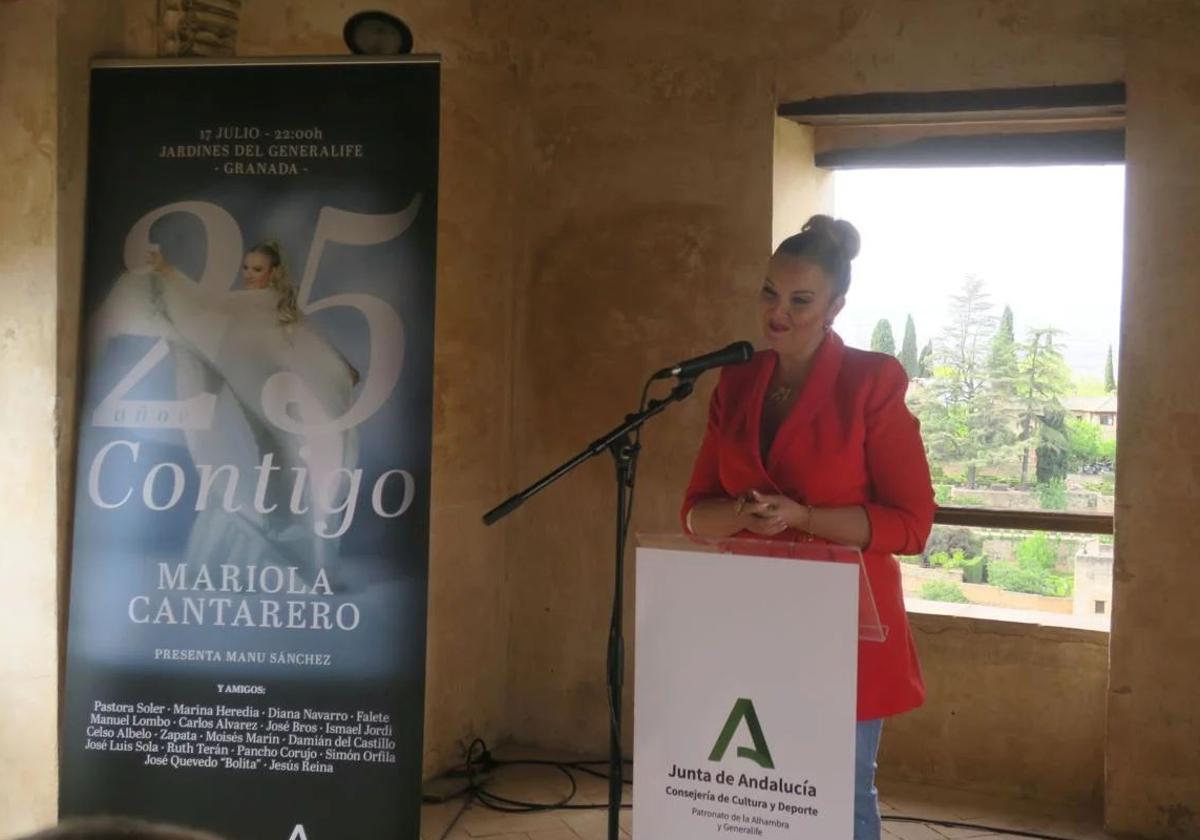 La soprano Mariola Cantarero en la presentación de su espectáculo