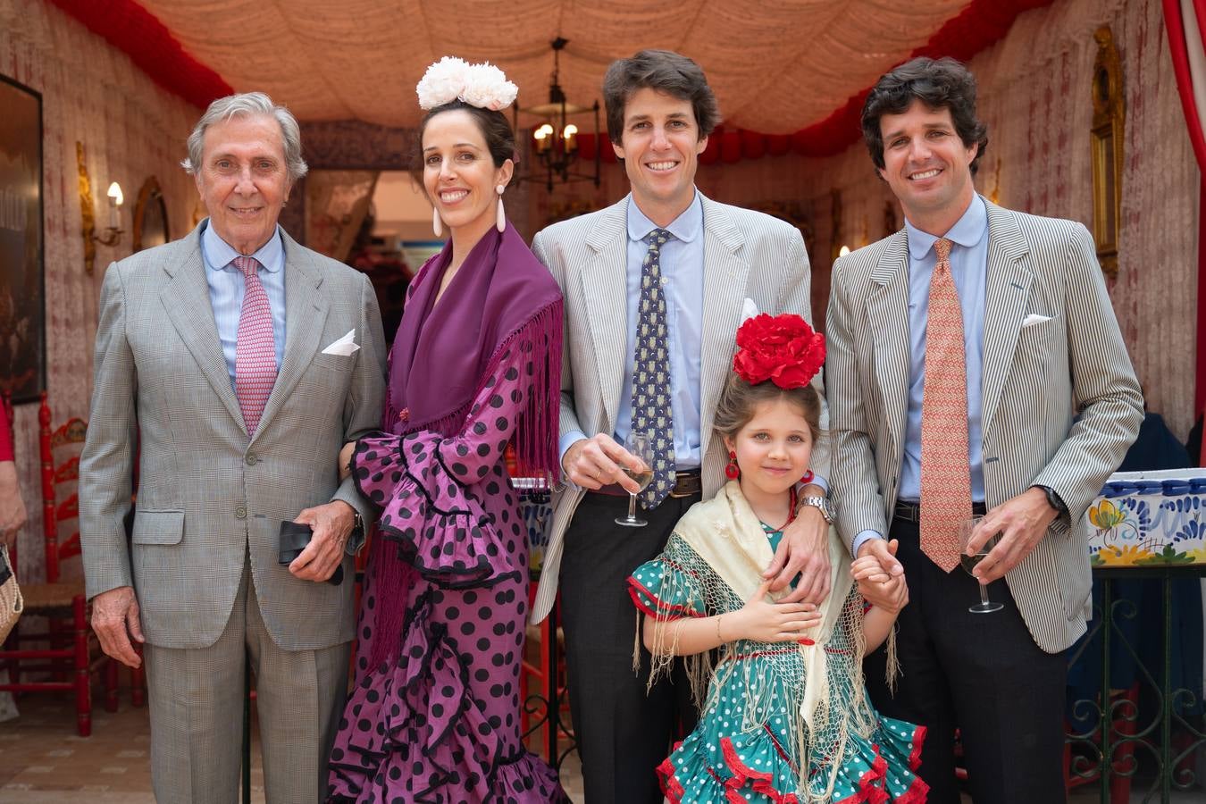 Marqués de Jódar con sus hijos Mercedes, Pablo y Luis Valdenebro y su nieta Merceditas Cebrián