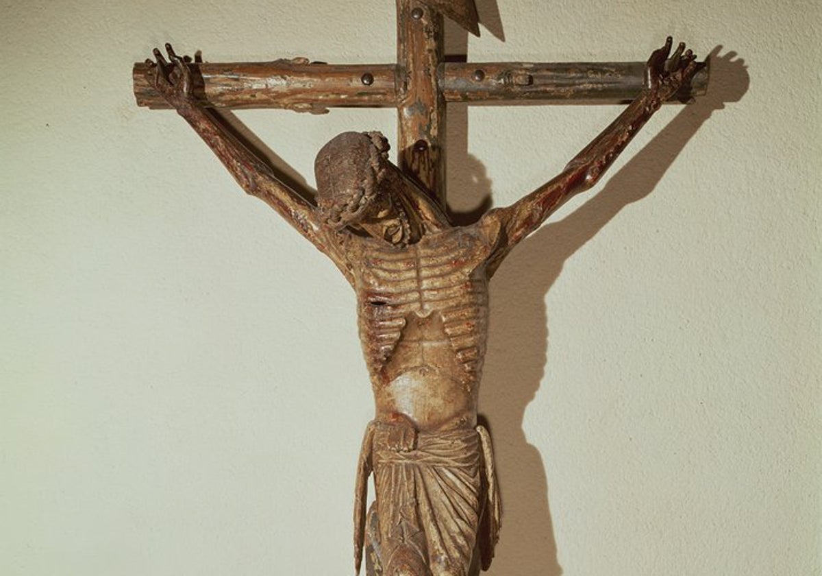 Fotografía de hace algunas décadas del del crucifijo 'Le Devot Christ' de Perpignan