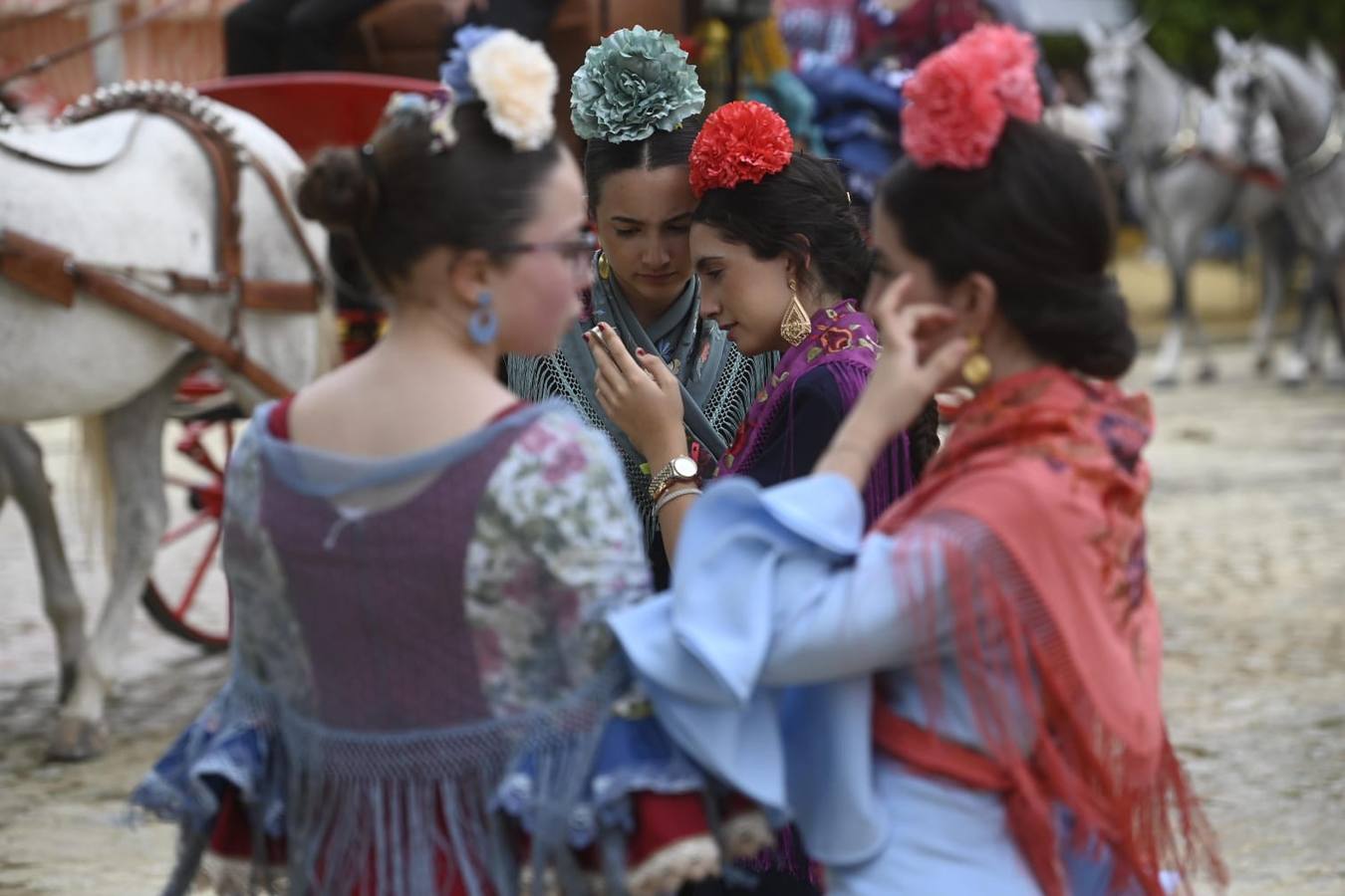 Ambiente festivo en el real, este sábado de Feria