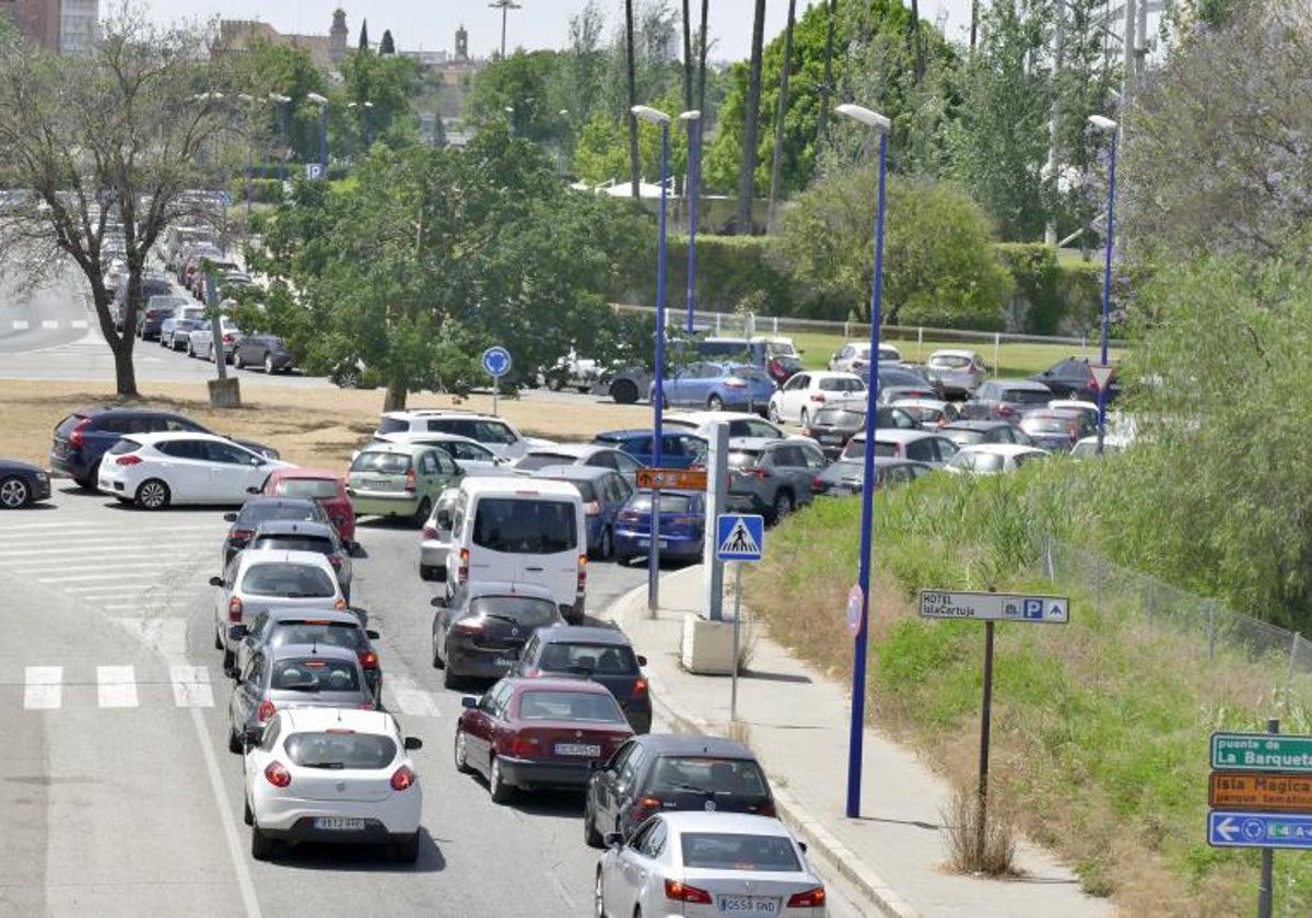 Acceso al Estadio de la Cartuja en el concierto de 2022 de Manuel Carrasco