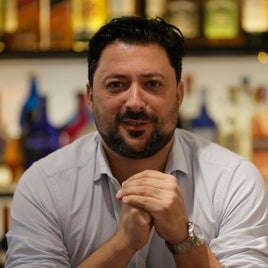 Germán Franco en la sede sevillana de Trifulca