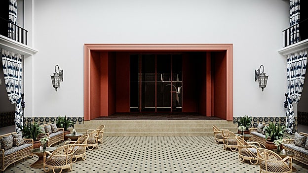 Imagen después - El patio del futuro hotel antes y después de las obras