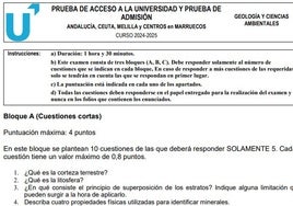 Así ha sido el examen de Geología y Ciencias Ambientales en la Selectividad 2025 en Andalucía