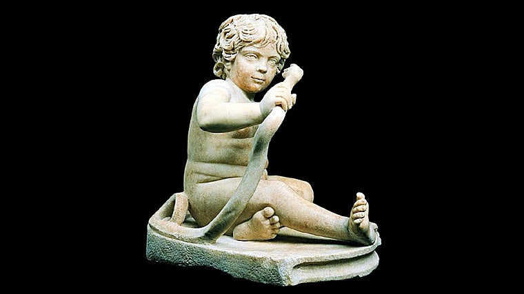 Hércules de niño estrangulando las serpientes enviadas por su madrastra Hera. Museos Capitolinos (Roma)