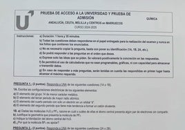 Así ha sido el examen de Química en la Selectividad 2025 en Andalucía