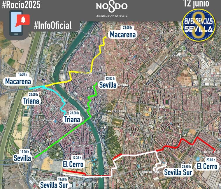 Cortes de tráfico en Sevilla por el regreso de las hermandades del Rocío 2025: todas las calles afectadas a partir de hoy