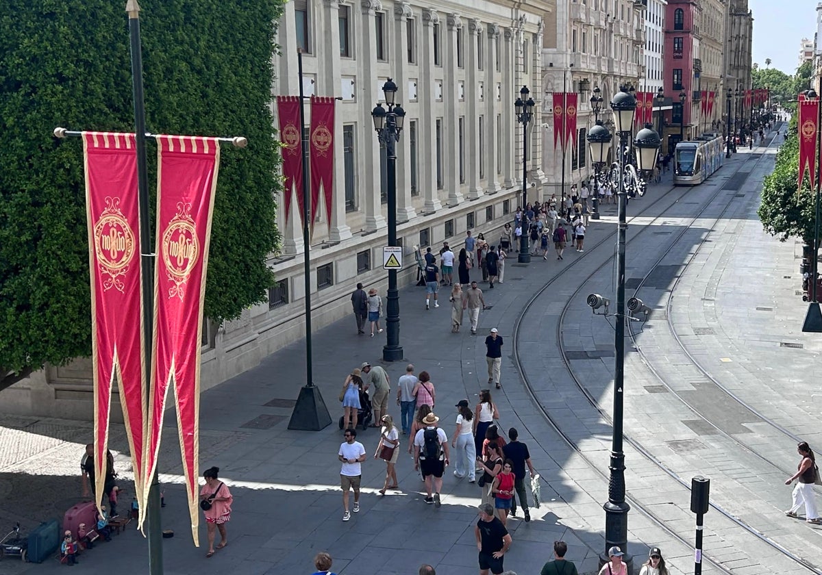Gallardetes en la avenida de la Constitución